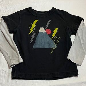 4T Tea Collection Black and Gray Mountain Graphic Long Sleeve Tee